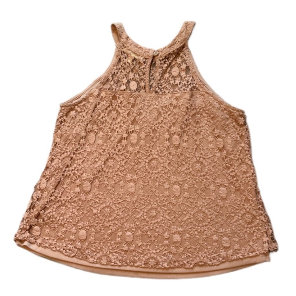Monteau Peach Lace Sleeveless Top
